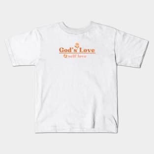 God's Love Over Self Love - Christian Quote Kids T-Shirt